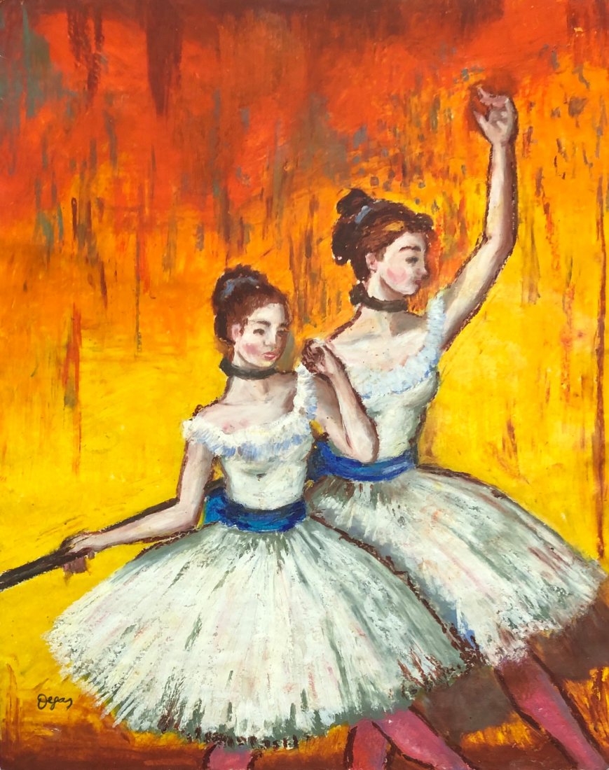 Edgar Degas (Pastel on Paper) In the Style ok: Pastel on paper painting, appears lower left Degas, Measures: 15 by 12 inches. Provenance: Jean Dieterle, Paris. Particular collection France. Edgar Degas in the Style of (19 July 1834 – 27 Septembe