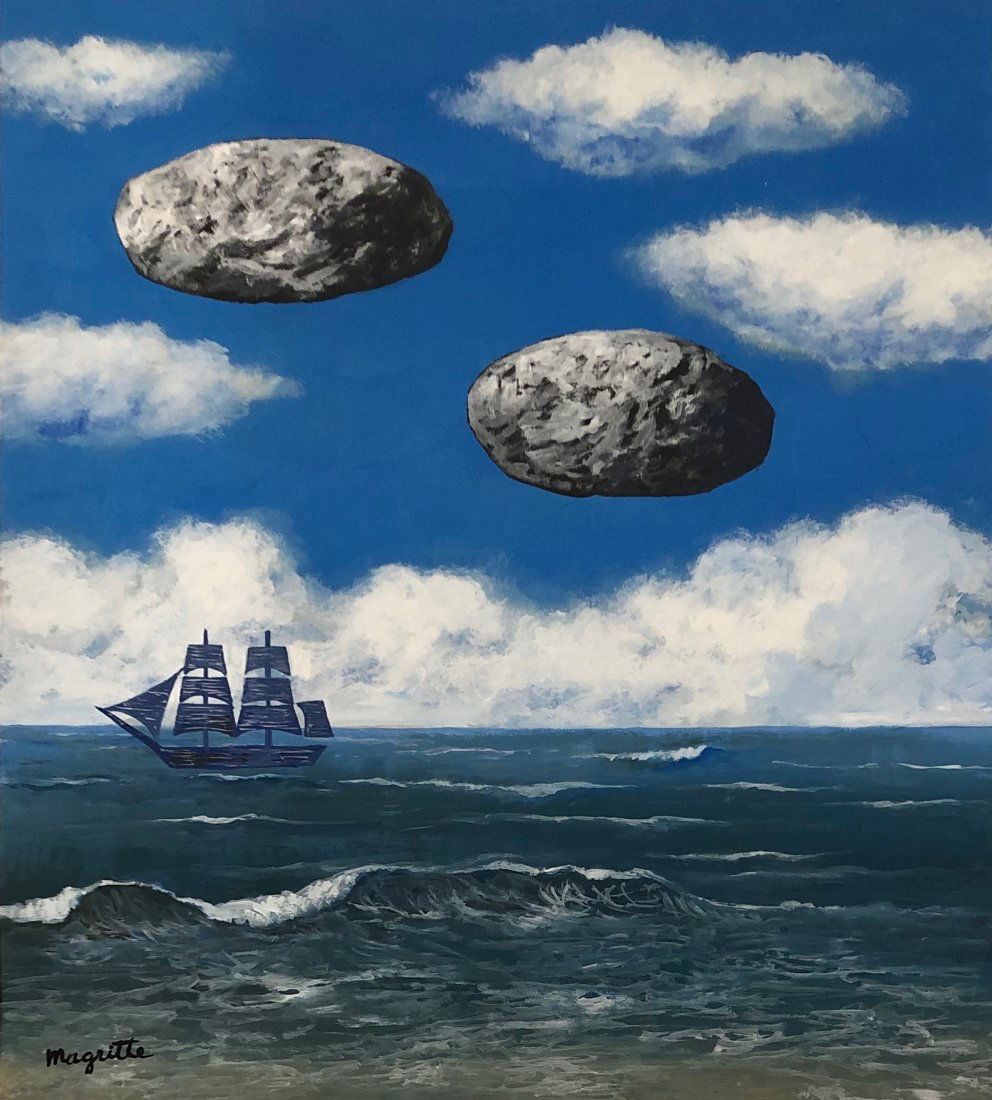 For Auction Rene Magritte (Gouache on Paper) In the style Of (7) on