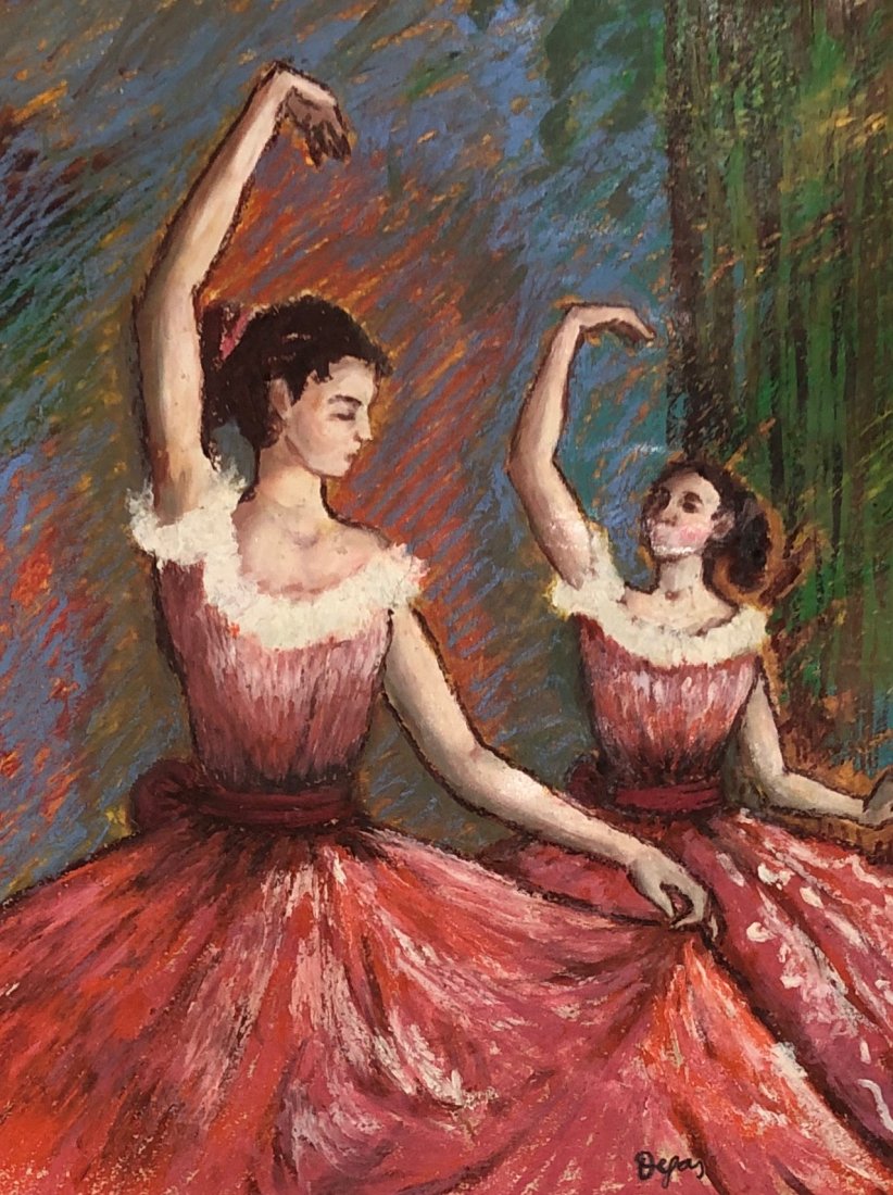Edgar Degas (Pastel on Paper) In the Style of: Degas appears lower right. Painting Size:16 X 12 ½ Inches. Provenance: : Private collection French , Ambroise vollard , Sold in US by 1970 private collection Texas. Lived Between (19 July 1834 Â– 