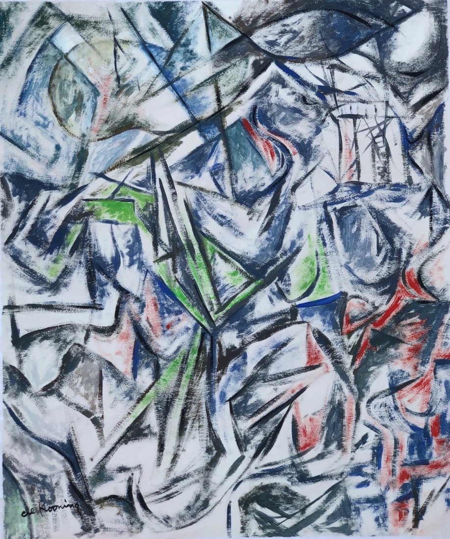Willem de Kooning (Gouache on paper) In the Style of: De Kooning appears lower left, Measures: 13 5/8 x 11 ½ Inches. Technique: Gouache on paper Provenance:Private collection Texas 1969, Xavier Fourcade New York , private collection New York. Lived betw
