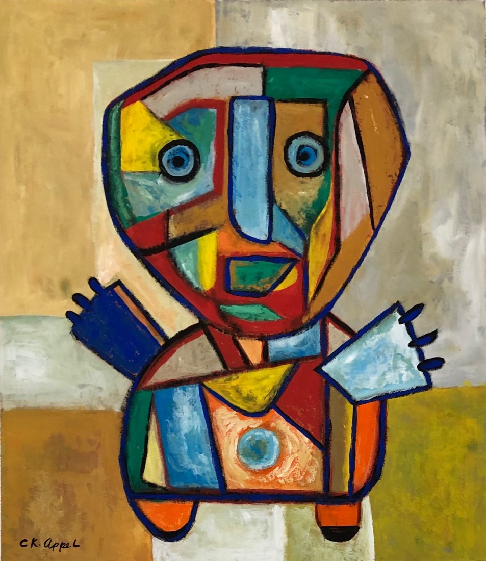 Karel Apple (Gouache on Paper) in the style of: C K. Appel appears lower left, Measures: 13 1/2 x 11 3/4 inches, Technique Gouache on paper. Provenance: Private Collection Chicago Purchase in 2000 by Jose Quintero France b. Lived between (25 April 