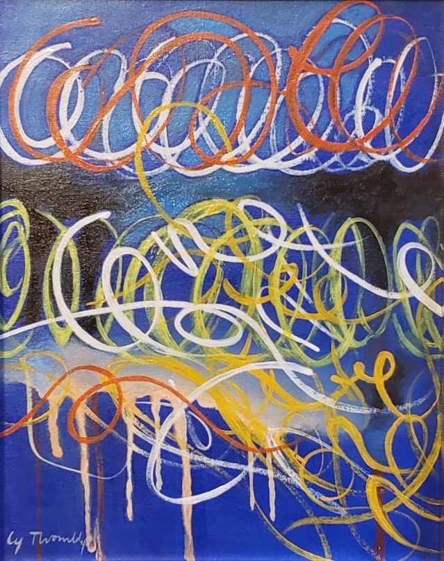 Cy Twombly (Acrylic on Canvas) In the Style: Cy Twombly appears lower left, Technique: Acrylic on Canvas, Measures: 12 3/4 by 10 1/4 inches. Provenance: Private collection Italy acquired from the artist as gift 1998 . private collection Italy. L
