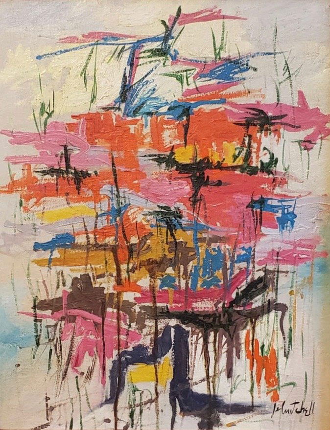 Joan Mitchell (Oil on canvas) In the Style of: Joan Mitchell appears lower right, Technique: Oil on Canvas. Measures: 15 1/4 x 12 inches, Provenance: Private Collection New York Sold from David Allen. Lived between (February 12, 1925 – October 3