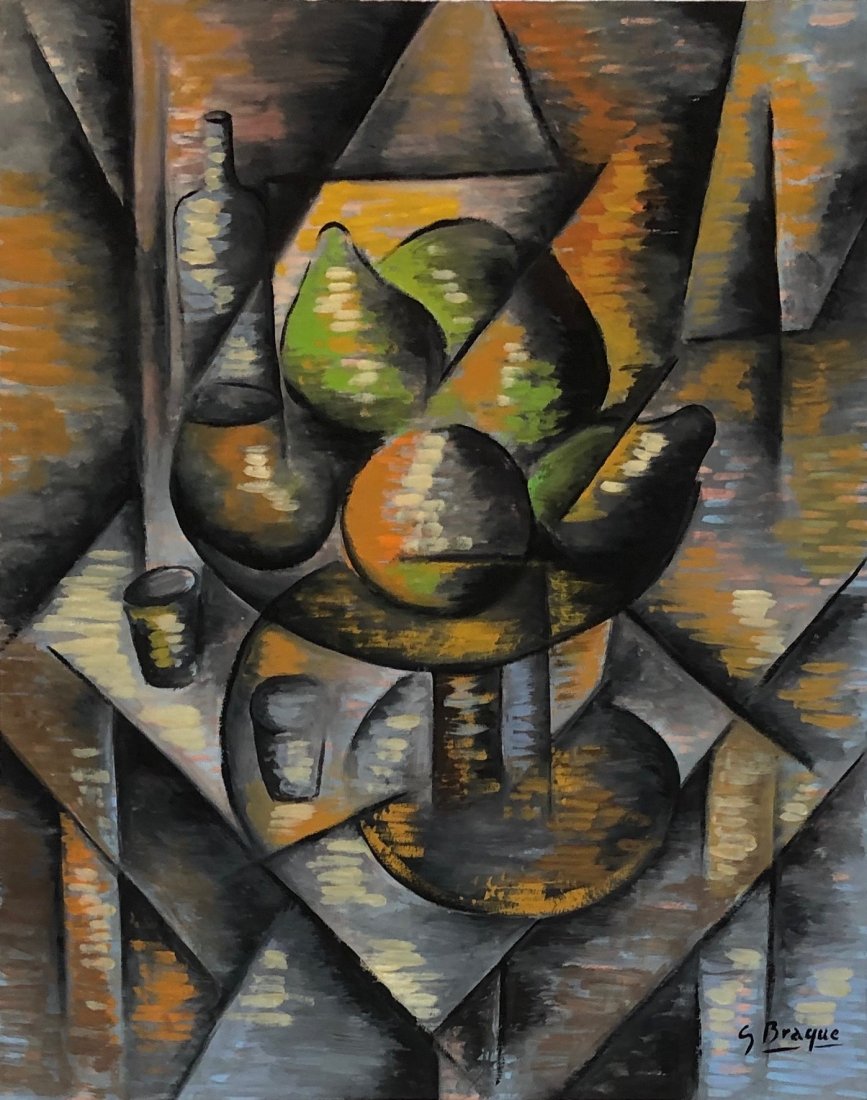 Georges Braque (Watercolor on Paper) In the Style of: G.Braque appears lower right. Measures: 14.5 x 11.5 inches. Technique: Watercolor on Paper. Provenance: Private collection Europe Collection of Ricard Zinser Collector in New York Lived between (13 Ma
