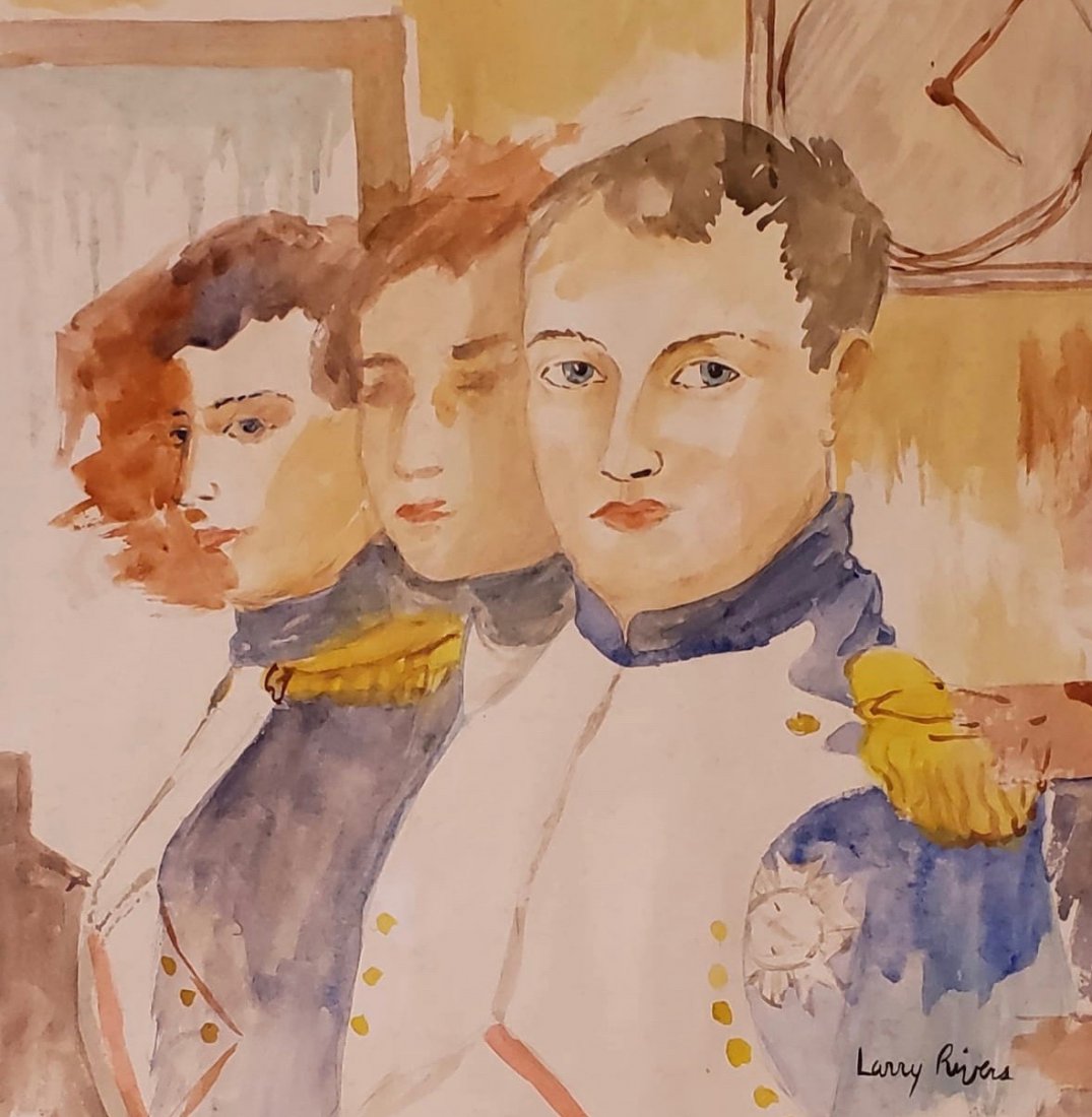 Larry Rivers (Watercolor on paper) in the style of: Larry Rivers appears lower right. Measures: 11 x 11 inches. Technique: Watercolor on Paper. Provenance:Acquired directly from the artist by 1995 Private collection Georgia. Lived between (1August 17,