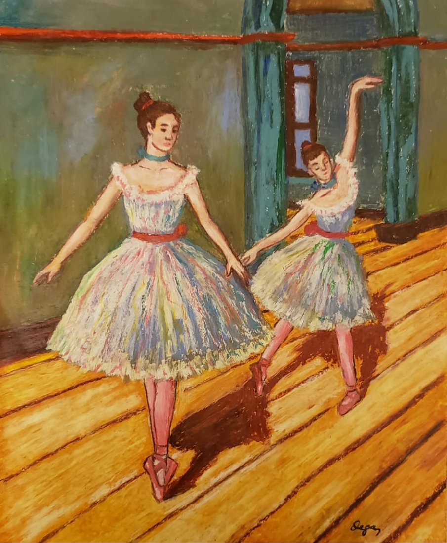Edgar Degas (Pastel on Paper) In the Style of: Degas appears lower right. Measures: 15 x 12 inches. Technique: Pastel on paper. Provenance: Mr, Arseneau Paris acquired in a anon sale by 1964, Private collections of the last owner. Lived between (1