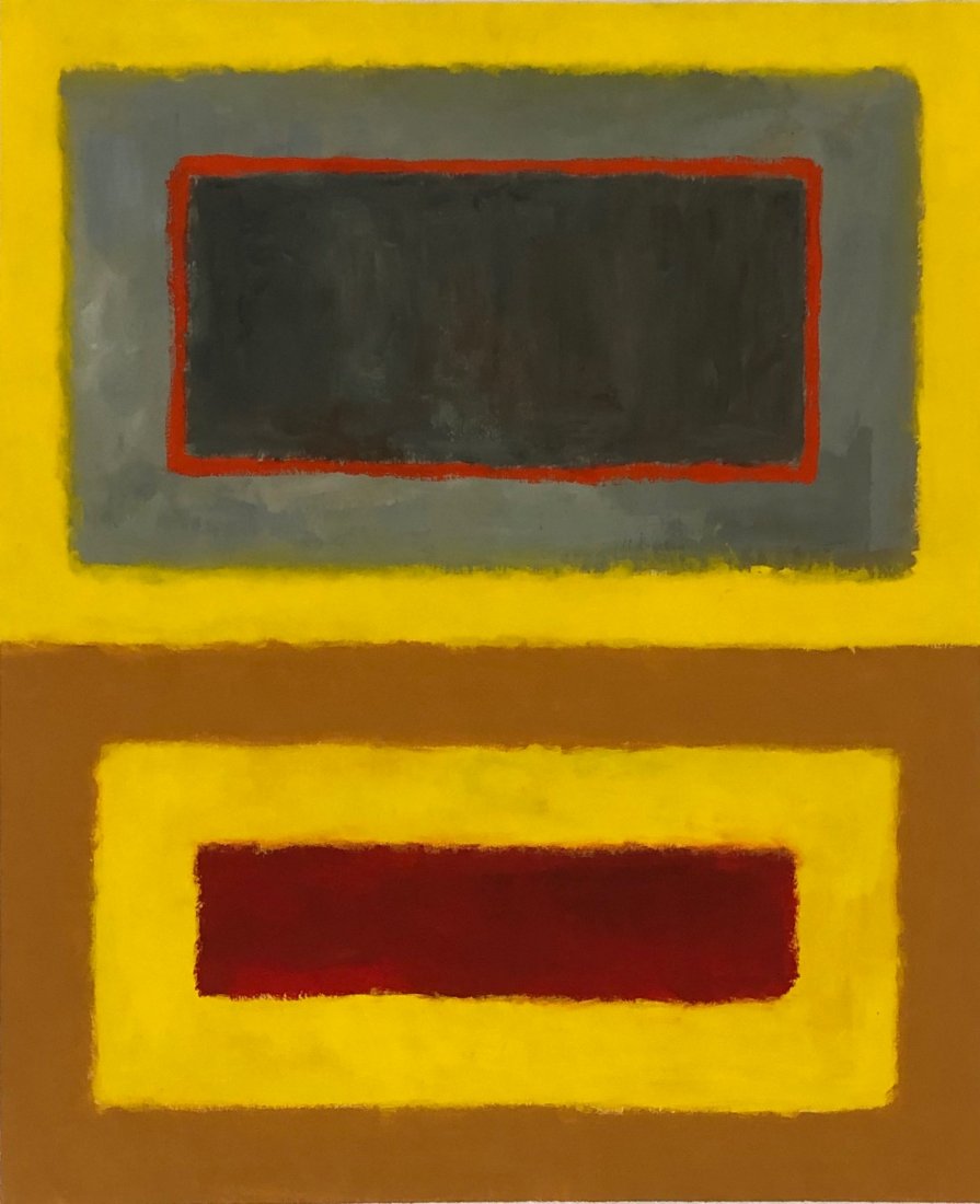 Mark Rothko (Gouache on Paper) In the Style of: Mark Rothko appears on verso. Measures: 14 1/4 x 11 5/8 inches. Technique: Gouache on Paper. Provenance: Gift from the Artist to Nora Stuart New York, private collection US Lived between (September 25