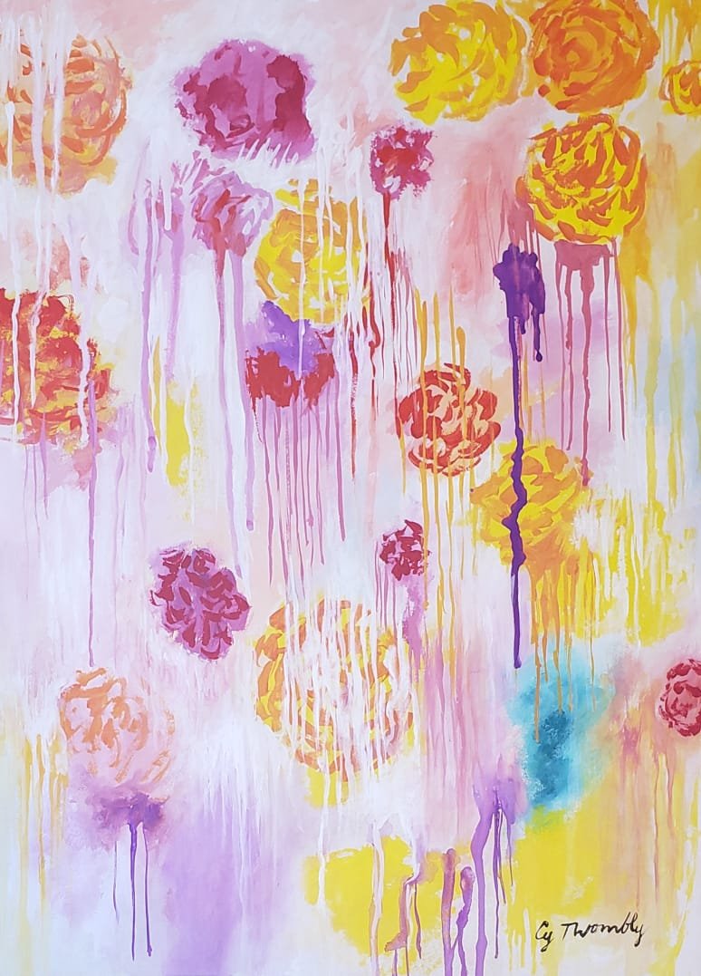 Cy Twombly (Gouache on paper) In the Style: Cy Twombly appears lower right. Measures: 16 x 12 inches. Technique: Gouache on Paper. Provenance: Acquired directly from the artist in Italy Private collection Italy. Lived between (April 25, 1928 ��