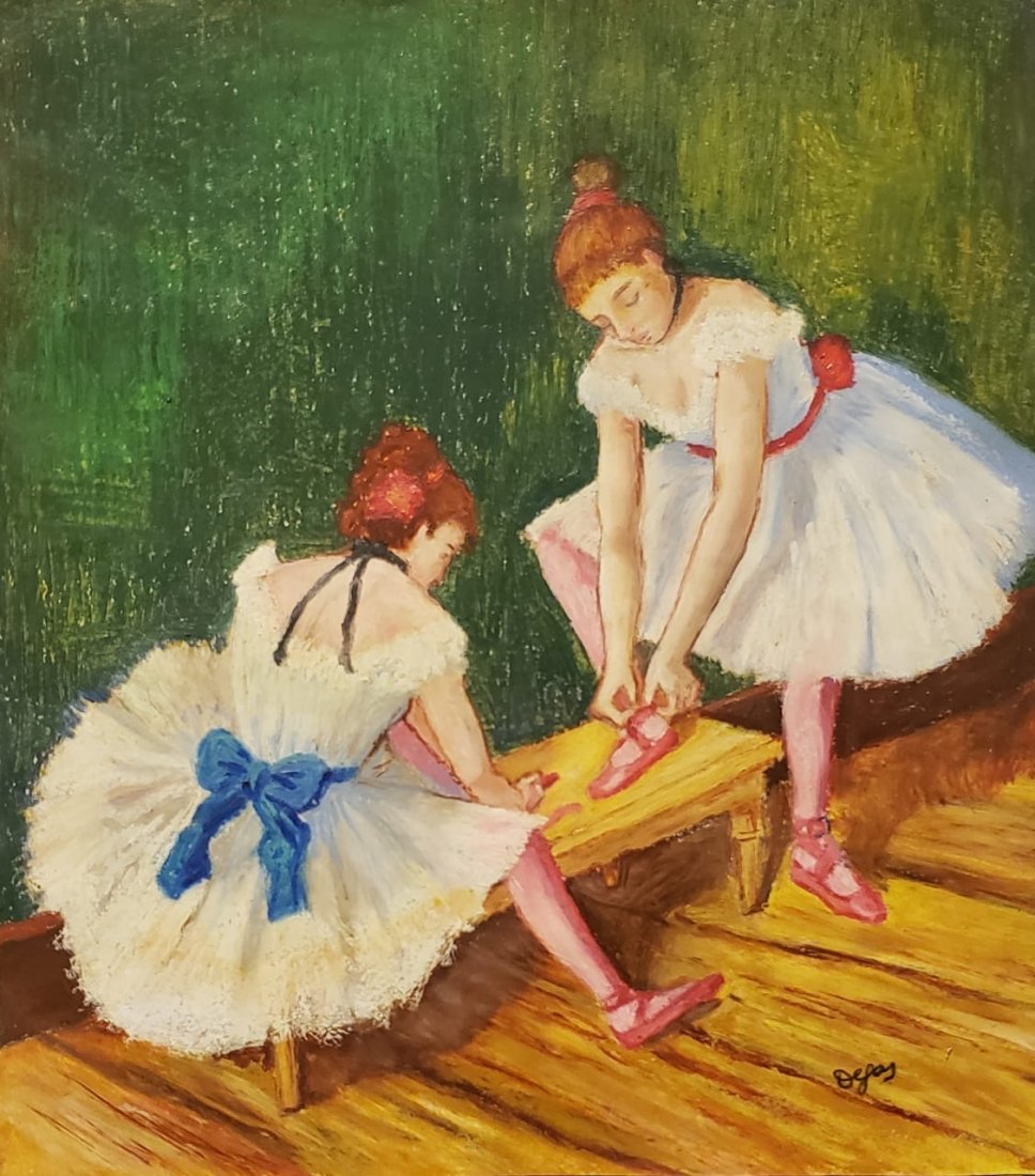 Edgar Degas (Pastel on Paper) In the Style of: Degas appears lower right. Technique: Pastel on paper Drawing. Measures: 14 7/8 x 13 inches. Provenance Private Collection France, Purchase to Jean Dieterle , Private Collection Europe. .A Certificate