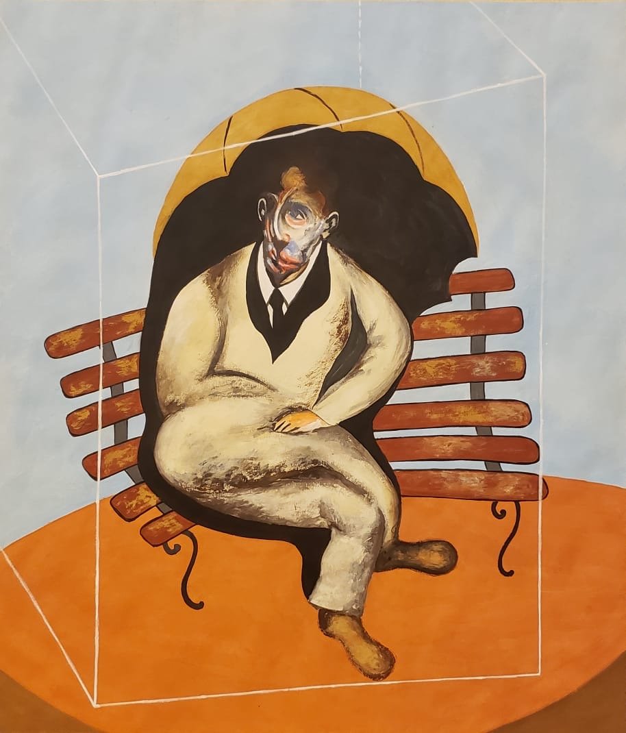 Francis Bacon (Gouache on Paper) In the Style of: Francis Bacon appears on verso. Technique: Gouache on paper. Measures: 14 x 12inches. Provenance Acquired Directly from the artist as a Gift Private collection Robert Bailey.A Certificate Accompanies 