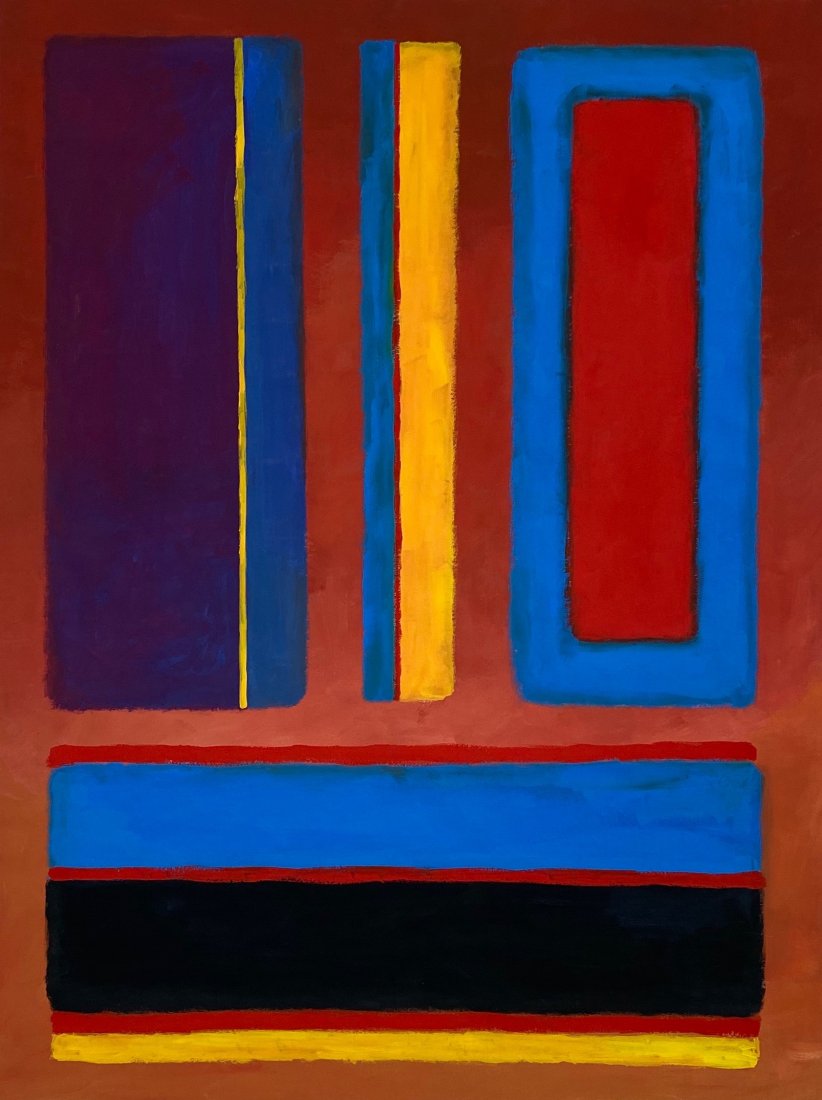 Mark Rothko (Gouache on Paper) in the style of: Mark Rothko Appears on the Back of the painting. Technique: Gouache on Paper Painting. Measures: 23 ¾ x 18 Inches. Provenance: This Piece was acquired directly from the artist in 1967 as a donation t