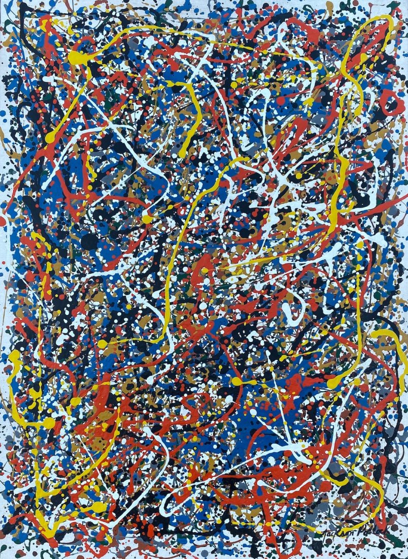 Jackson Pollock (Enamel on Canvas) in the style of Dec 26, 2019
