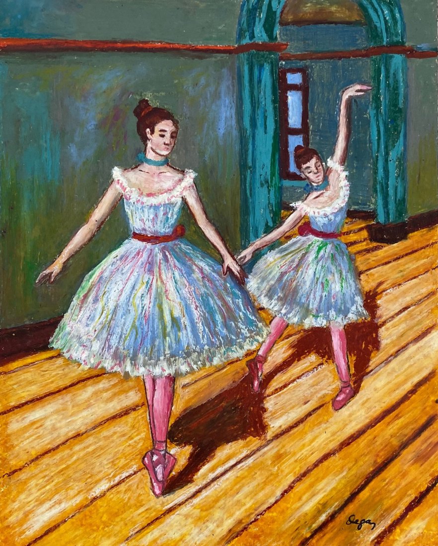 Edgar Degas (Pastel on Paper) in the style of: Degas appears lower right. Technique: Pastel on paper Drawing. Measures: 15 by 12 inches. Provenance: Mr, Arseneau Paris acquired in a anon sale by 1964, Private collections of the last owner. .A Cert