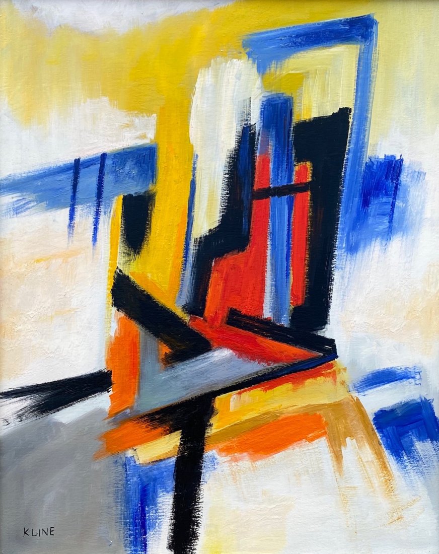 Franz Kline (Oil on Paper) In the style of: Kline Appears in lower left. Technique: Oil on paper, Painting. Measures: 19 x 15 Inches. Provenance:Private Collection New York Acquired directly from the artist as a Purchased. A Certificate Accompa