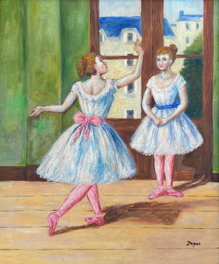 Edgar Degas (Oil on Canvas) In the Style of: Degas appears in lower right. Technique: Oil on canvas Drawing. Measures: 18 x 15 inches. Provenance: Edgar Scott ,US then descent to a family member of current owner .A Certificate Accompanies this P