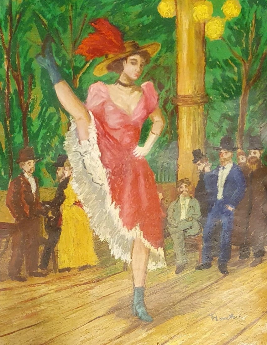 Henri de Toulouse Lautrec (Pastel on Paper)in the style: T Lautrec appears in lower right. Technique: Pastel on paper Painting. Measures: 15 x 12 inches. Provenance: Private Collection French, Maurice Guibert Anon Sale Anon Sale 1950 Descent by the Grandfat