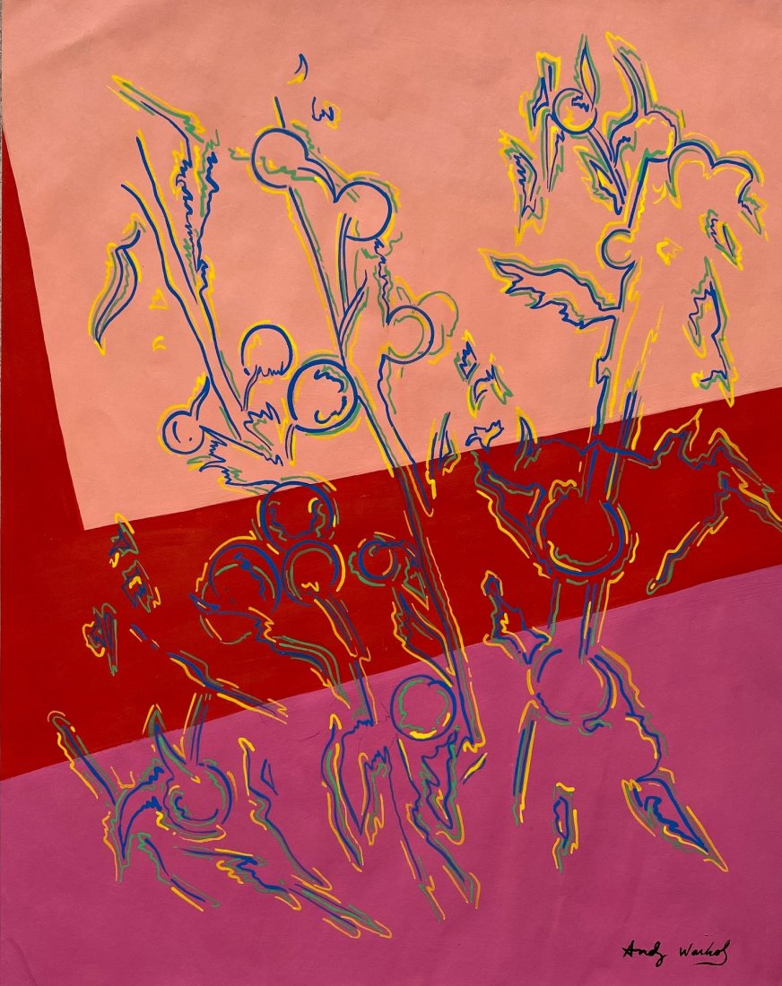 Andy Warhol (Gouache on paper) in The Style of: Andy Warhol appears in lower right. Technique: Gouache on paper painting. Measures:14 1/2 x 11 1/2 inches. Provenance:Acquired directly from the Artist as a Gift to Laura Wilson 1984 . Lived Between (
