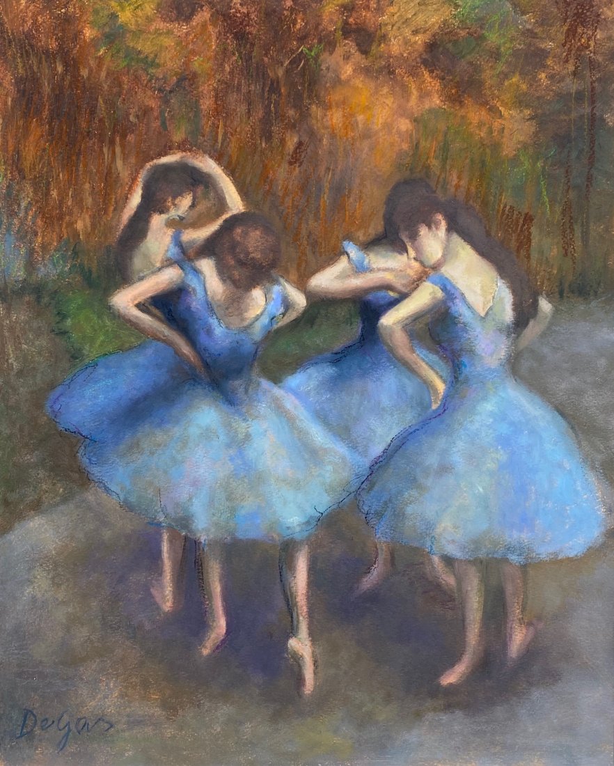 Edgar Degas (Pastel on Paper) In the Style of: Degas appears lower left, Measures: 15 x 12 inches, Technique: Patel on paper painting. Provenance: Private collection France. This pieces comes with a COA. Lived between (19 July 1834 – 27 Septembe