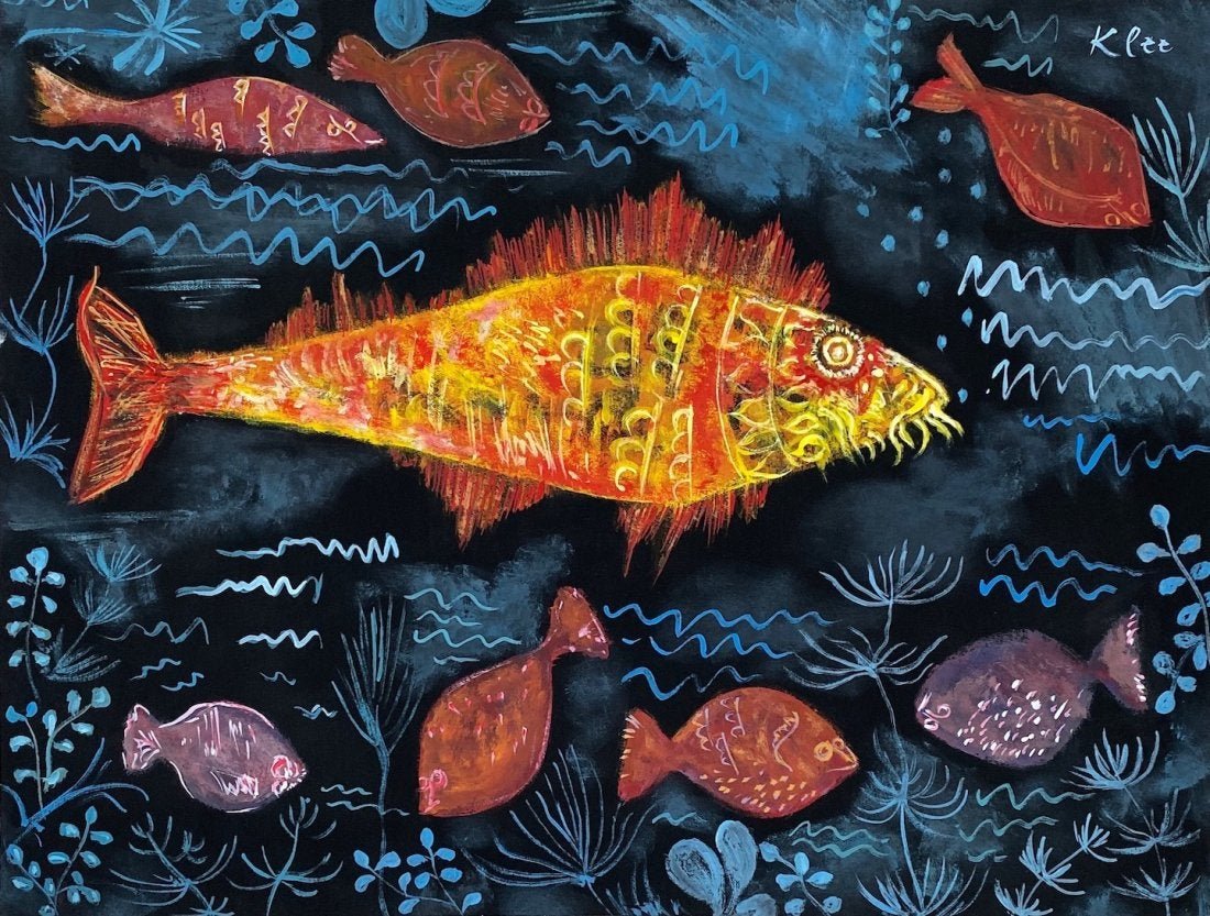 Paul Klee (Watercolor on Paper) in the style of: Klee Appears Upper Right. Technique: Watercolor on Paper. Measures: 14 ¼ X 14 5/8 Inches. Provenance: Private Collection New York Purchase in Europe from Albert Turetini 1963. A Certificate accompani
