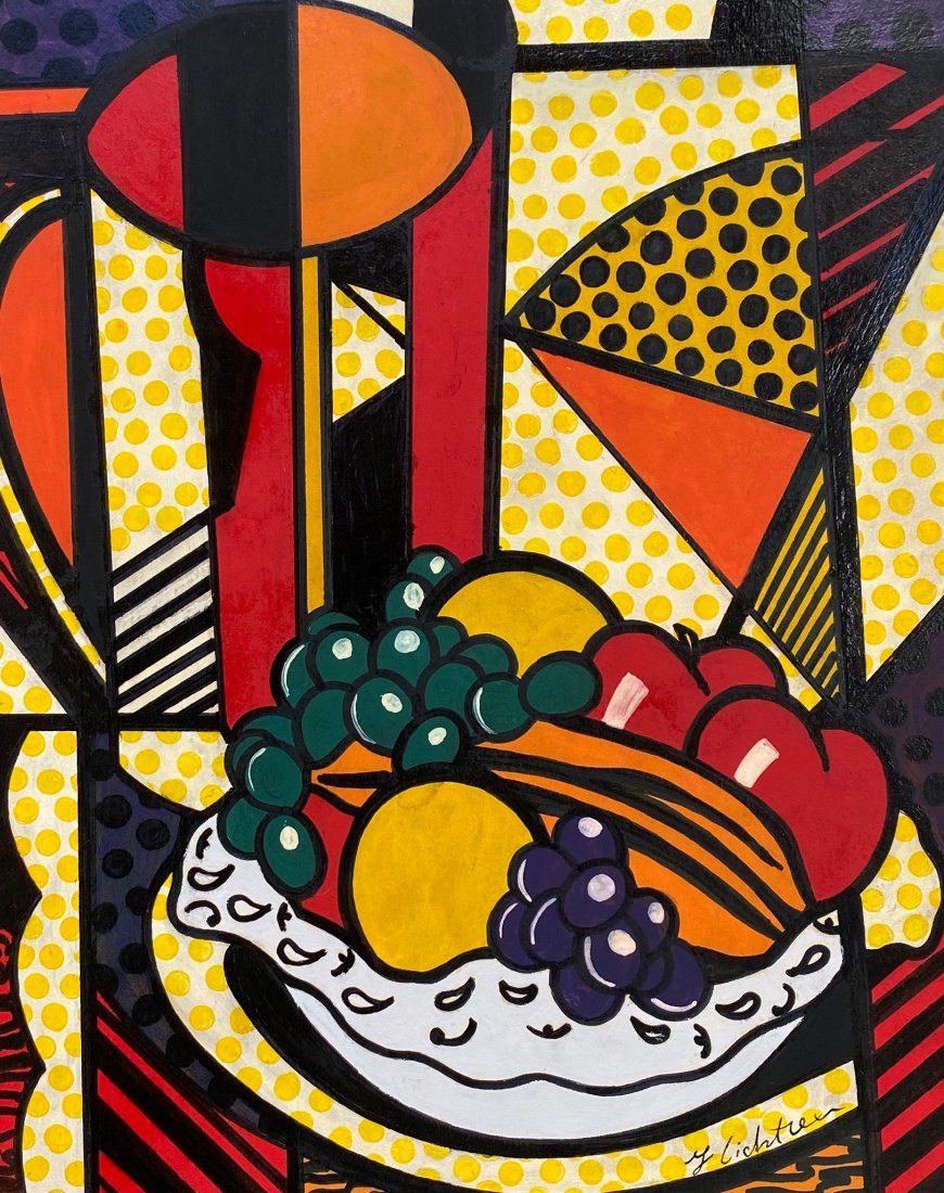 Roy Lichtenstein (Gouache on Paper) In the Style of: R Lichtenstein appears in lower right. Technique: gouache on paper painting. Measures: 14 x 10 1/2 Inches. Provenance: Private collection. A COA accompanied this lot. Lived Between (October 27, 1923 �