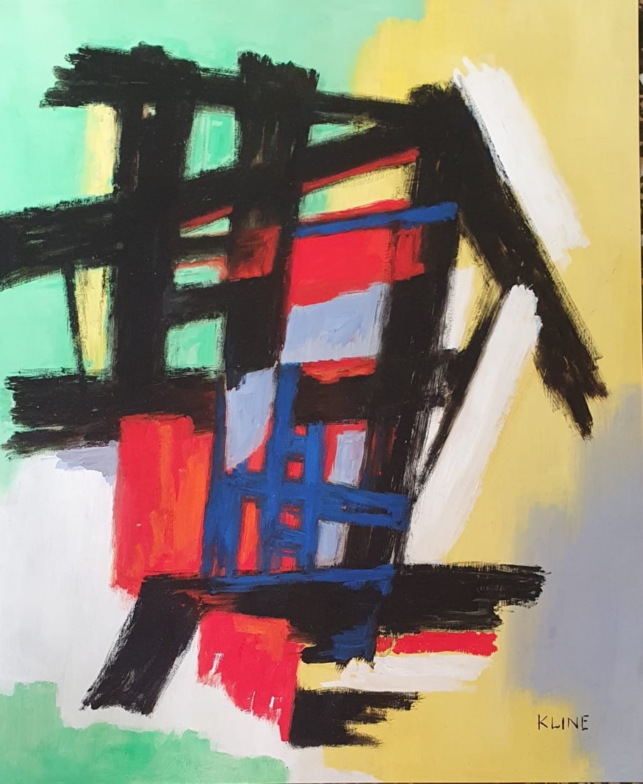 Franz Kline (Oil on Paper) In the Style Of: Kline appears in lower right. Technique: oil on paper, painting. measures: 16 x 13 Inches. Provenance:Private Collection. A Certificate Accompanies this lot.Biography: Lived between (May 23, 1910 –