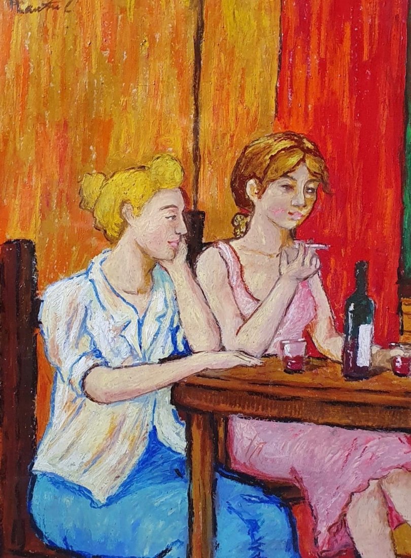 Henri de Toulouse Lautrec (Pastel on Paper) style of: H Lautrec appears upper left. Technique: Pastel on paper Painting. Measures: 18 x 14 inches. Provenance: Private Collection Europe. A Certificate Accompanies this Piece: Lived between (24 November 186