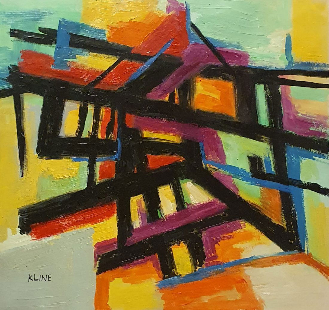 Franz Kline (Oil on Paper) In the Style Of: Kline appears in lower left. Technique: Oil on paper, painting. Measures: 12 3/4 x 13 1/2 Inches. Provenance:Private Collection. A Certificate Accompanies this lot.Biography: Lived between (May 23, 19