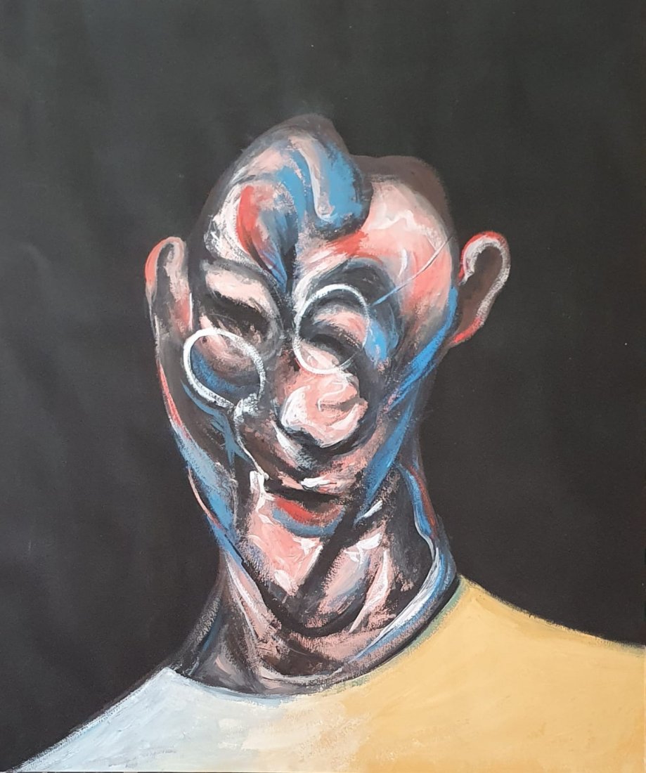 Francis Bacon (Gouache on Paper) In the Style of: Francis Bacon Appears in the Back. Technique: Gouache on Paper Painting. Measures: 14 1/2 x 12 Inches. Provenance: Private Collection. A Certificate Accompanies this Lot. Lived Between (28 October 190