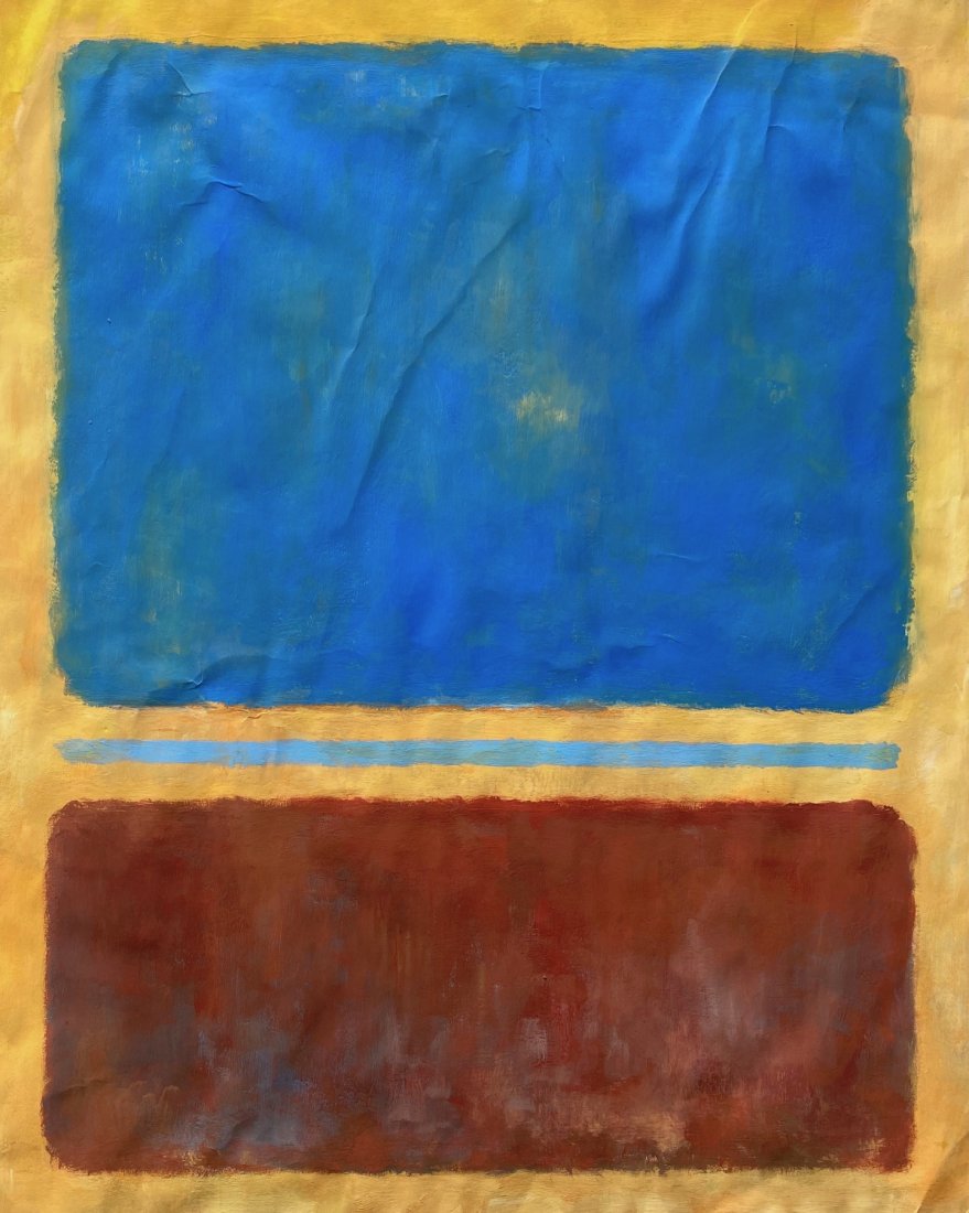 Mark Rothko (Gouache on Paper) In the Style of: Mark Rothko appears in the Back of the painting. Technique: Gouache on paper, Painting. Measures: 20 x 16 Inches. Provenance: Private Collection. A Certificate Accompanies this lot. Lived between (Sep