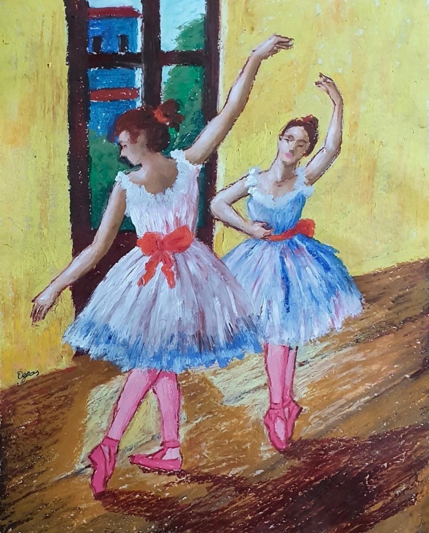 Edgar Degas (Pastel on Paper) In the Style of: Degas, Measures: 12 x 10 inches, Technique: Pastel on paper painting. Provenance: Private collection France. Lived between (19 July 1834 – 27 September 1917) was a French artist famous for his paint