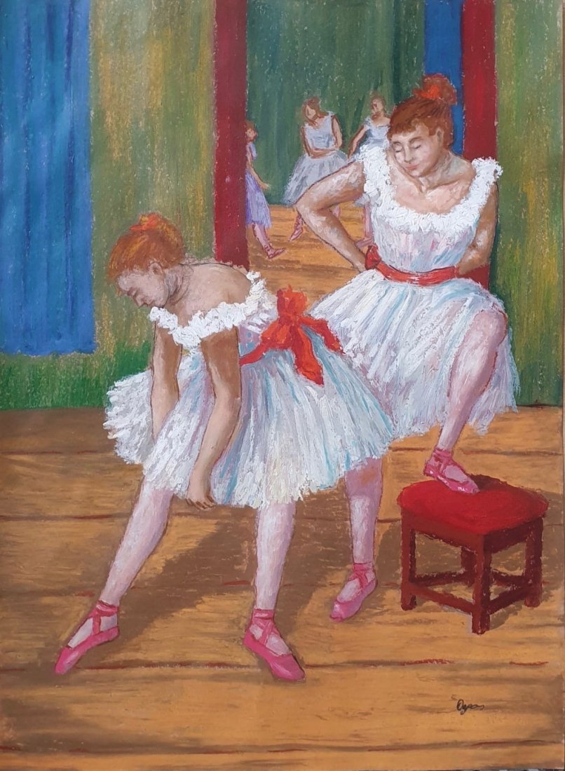 Edgar Degas (Pastel on Paper) In the Style of: Degas, Measures: 16 x 12 inches, Technique: Pastel on paper painting. Provenance: Private collection France. Lived between (19 July 1834 – 27 September 1917) was a French artist famous for his paint