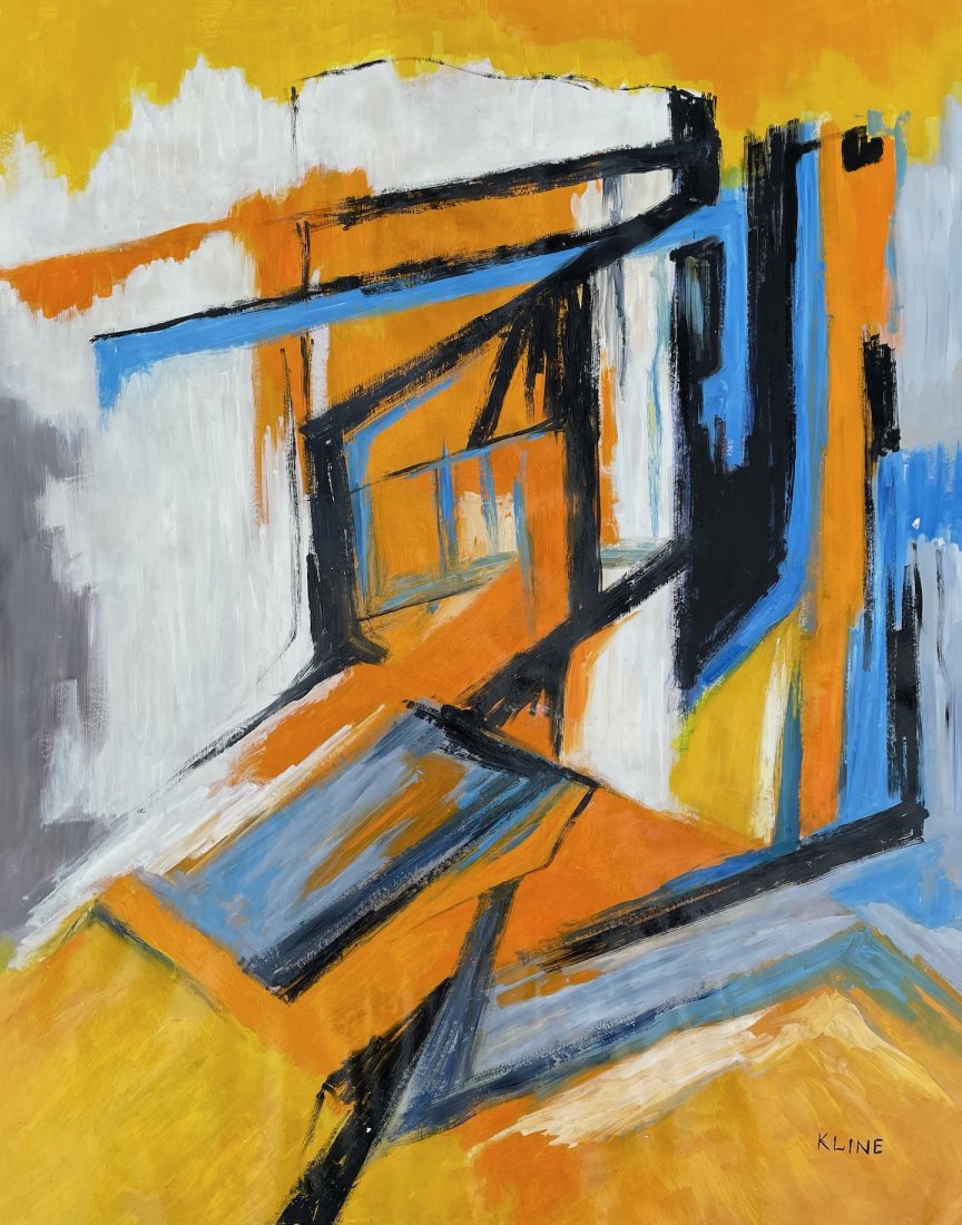 Franz Kline (Oil on Paper) In the Style Of: Kline appears in lower right. Technique: oil on paper, painting. Measures:16 x 20 Inches. Provenance:Private Collection. A Certificate Accompanies this lot.Biography: Lived between (May 23, 1910 Â–