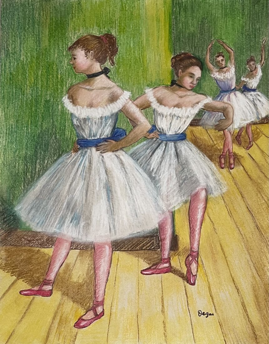 Edgar Degas (Pastel on Paper): Degas Appears in lower Right. Rendered in the Impressionist style of Edgar Degas.Technique: Pastel on Paper painting. Measures: 17 x 13 Inches. Provenance: Private Collection. Lived between (19 July 1