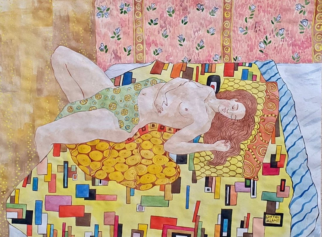 Gustav Klimt (Watercolor on Paper) (1 of 6)