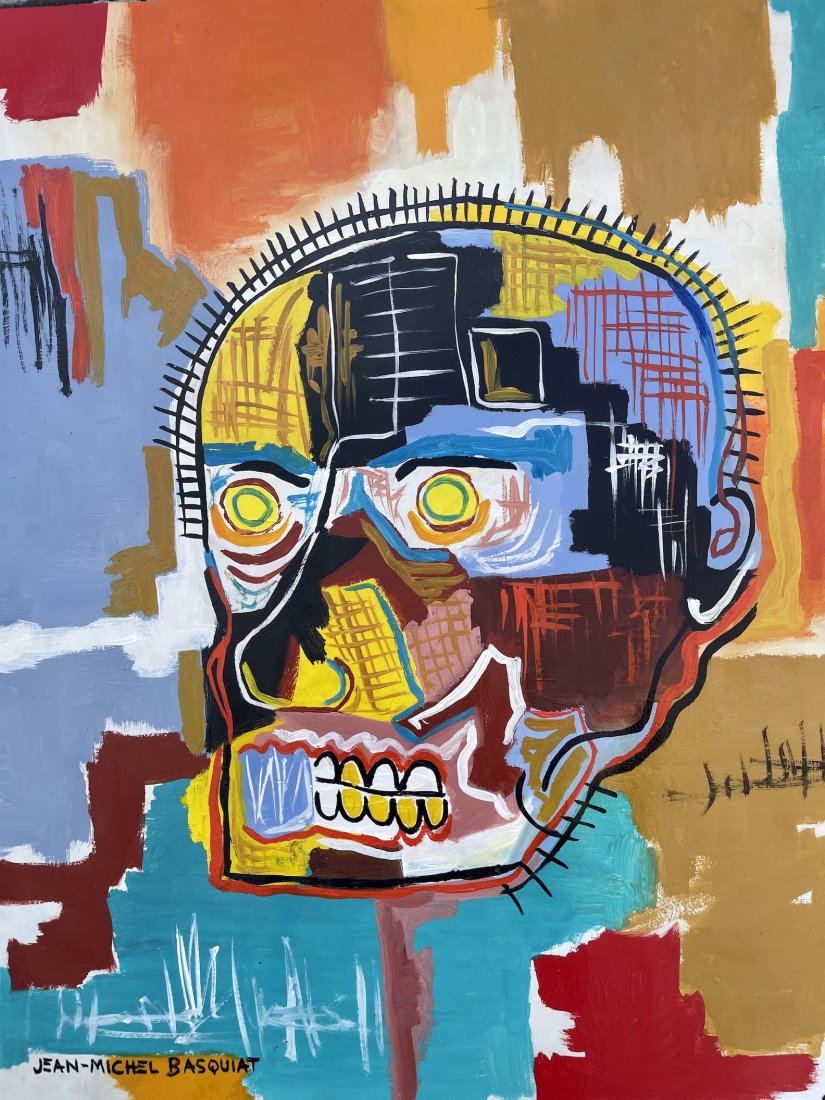 Jean Michel Basquiat (Mixed media on paper) Style of (1 of 6)