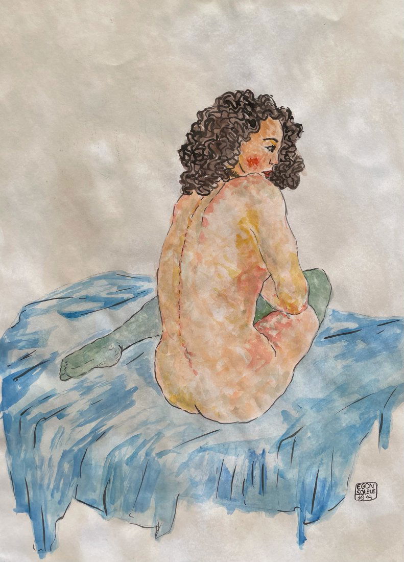 Egon Schiele (Watercolor on paper) (1 of 6)