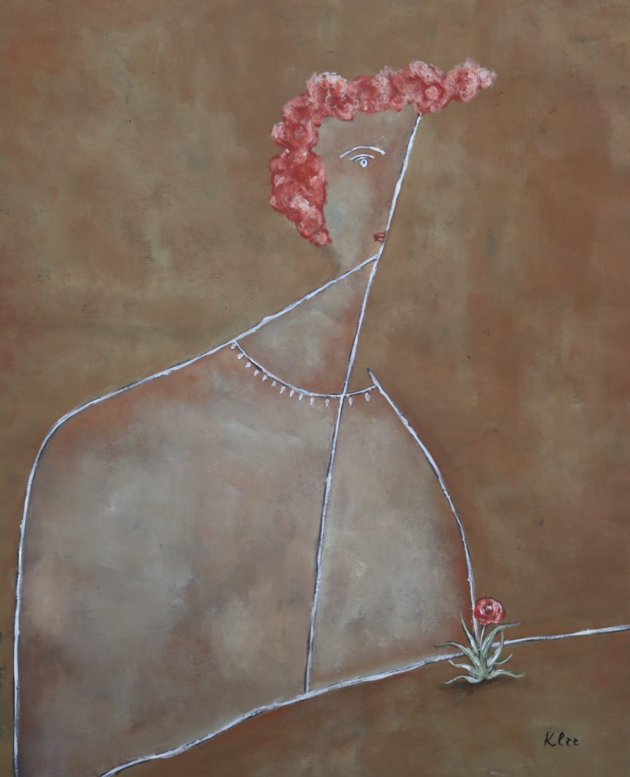 Paul Klee (Watercolor on Paper): Klee appears in lower right. Rendered in the style of Paul Klee.Technique: Watercolor on paper. Measures: 15 x 12 7/8 inches. Provenance: Private collection. Lived Between 1879 – 1940) was a Swiss-b