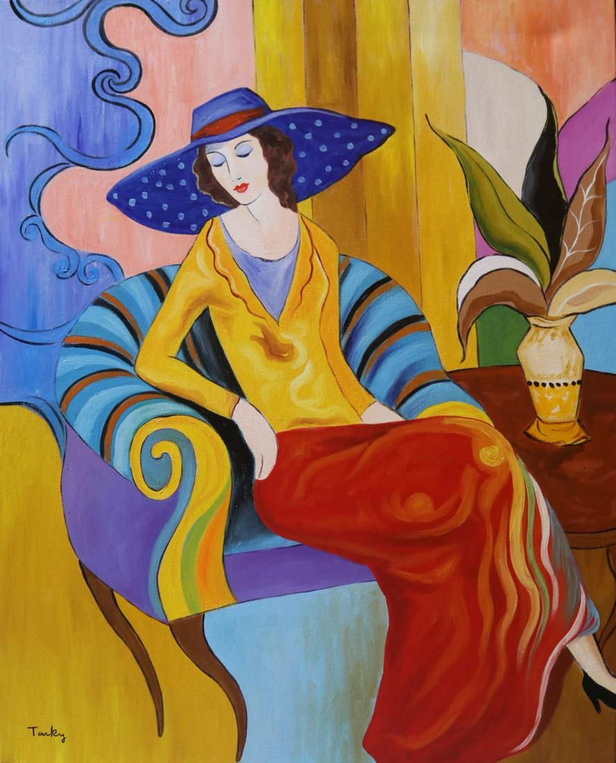 Itzchak Tarkay (Oil on Canvas) (1 of 3)