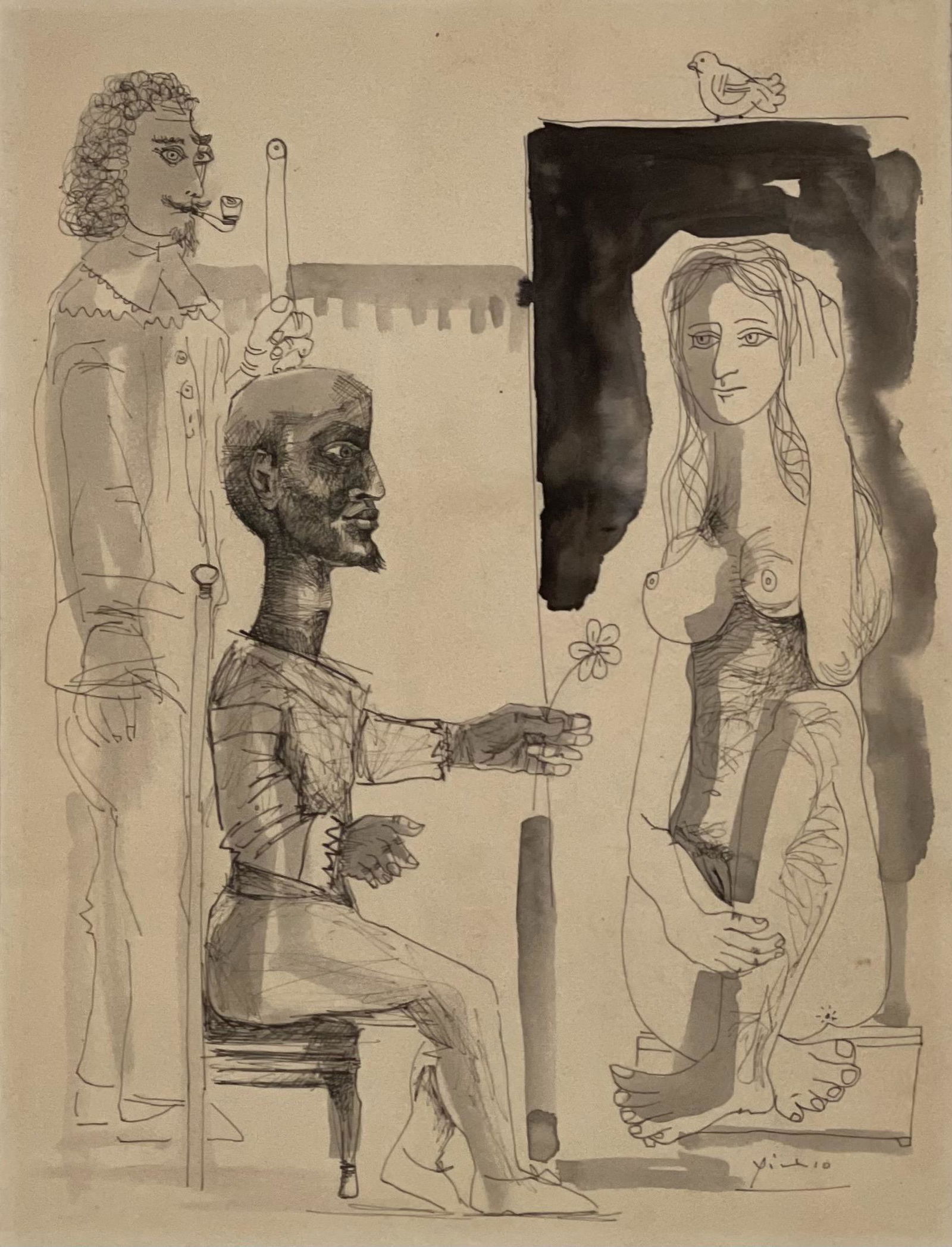 Pablo Picasso (Ink on Paper) (1 of 3)