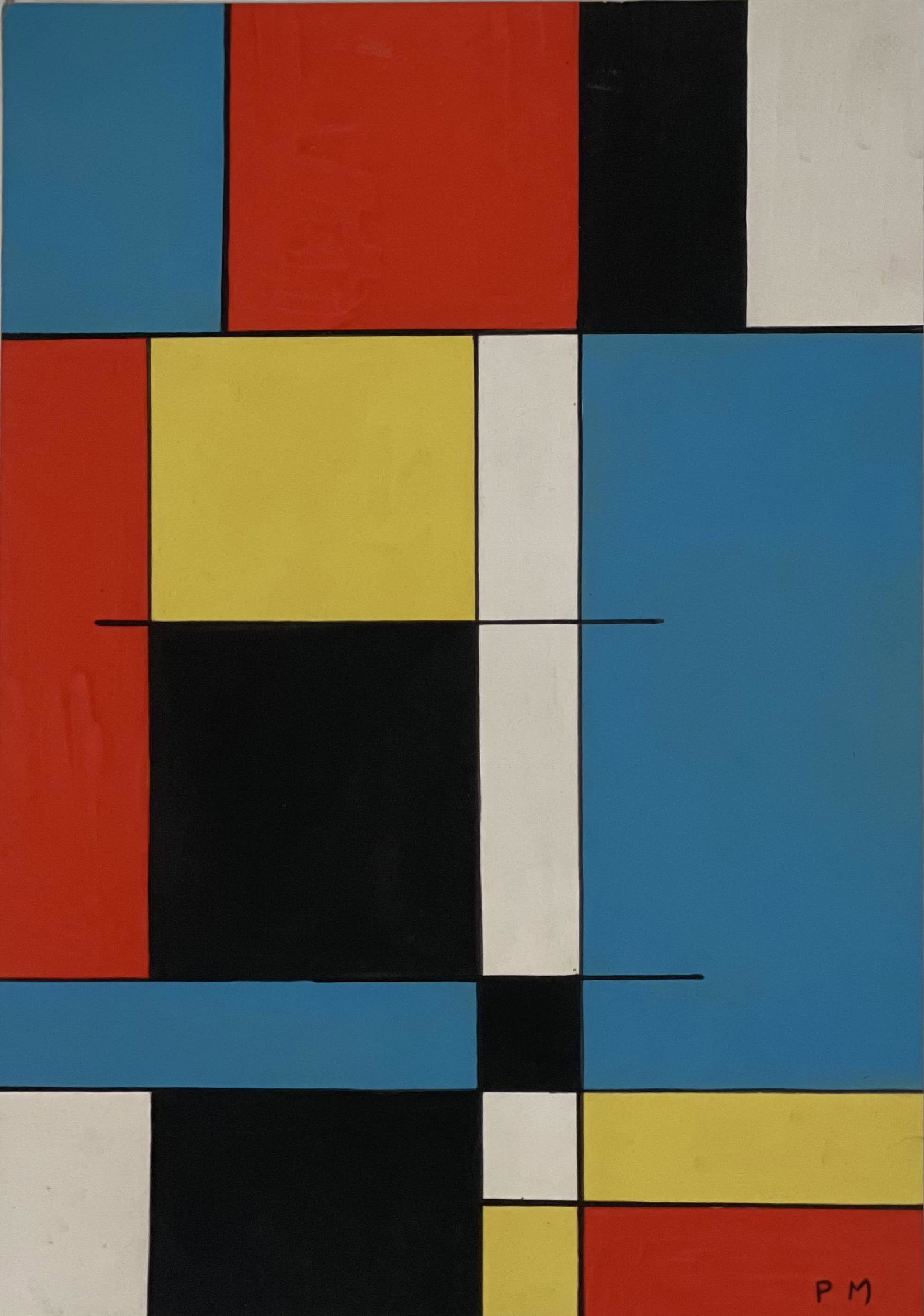 Piet Mondrian (Gouache on Paper): Mondrian appears lower right. Technique: Gouache on Paper. Measures: 14 1/2 x 10 inches. Provenance: Private collection. Biography: Lived between (7 March 1872 â€“ 1 February 1944), was a Dutch p