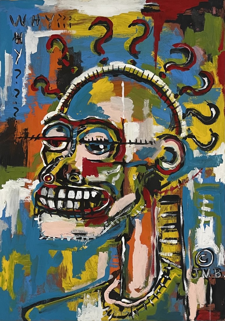 Jean Michel Basquiat (Acrylic on Card Board (1 of 3)