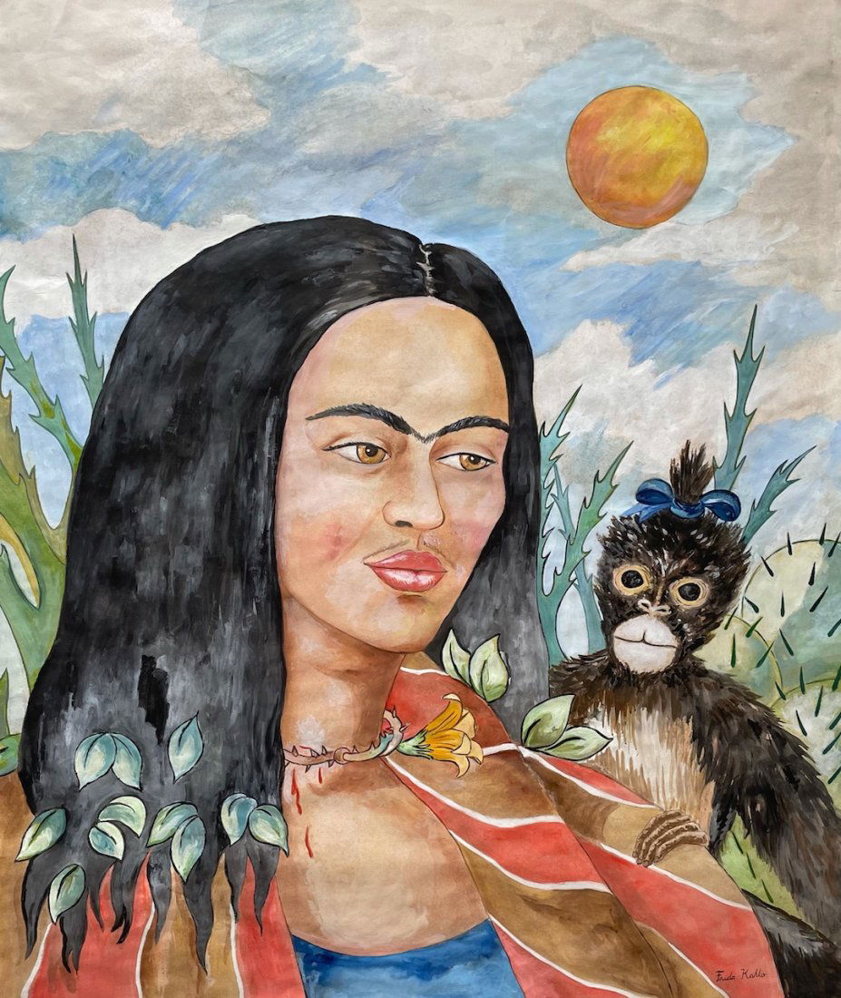 Frida Kahlo (watercolor on Paper) (1 of 3)