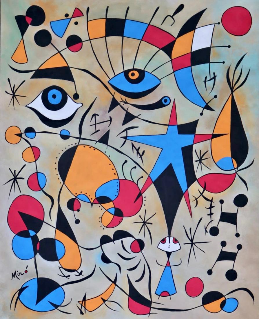 Joan Miro  (Gouache on Paper) In The Style Of (1 of 3)