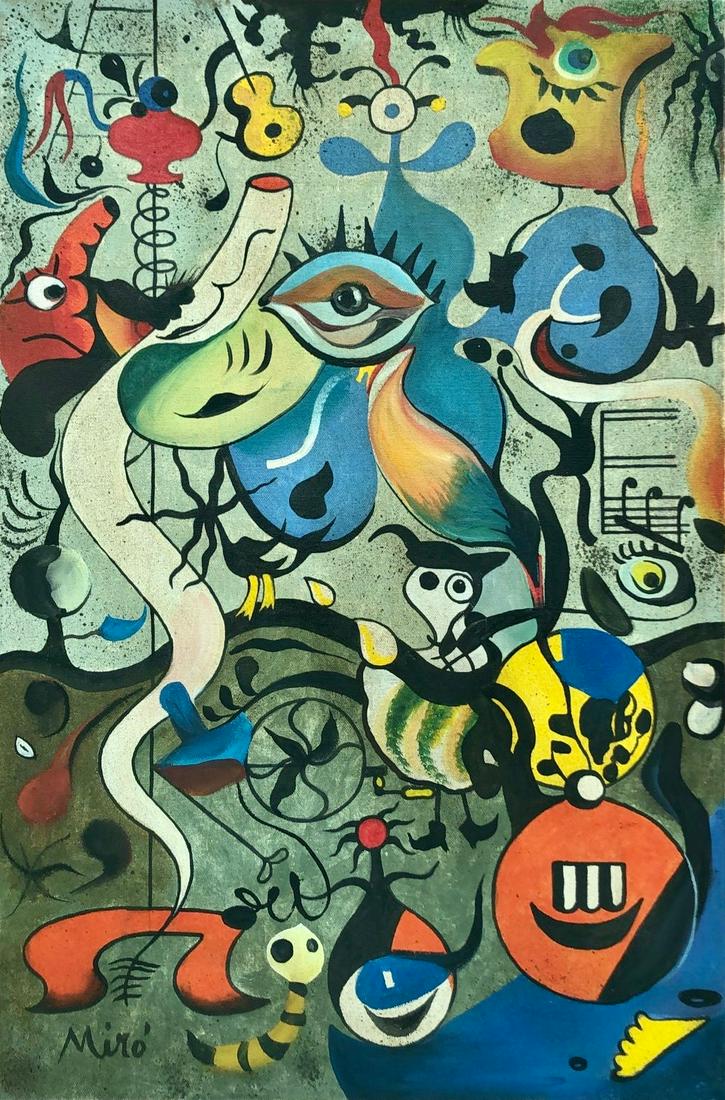 Joan Miro  (Oil on Canvas) In The Style Of (1 of 3)