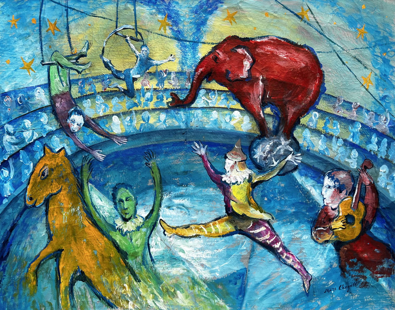 Marc Chagall ( Oil on Canvas ) in the style of (1 of 3)