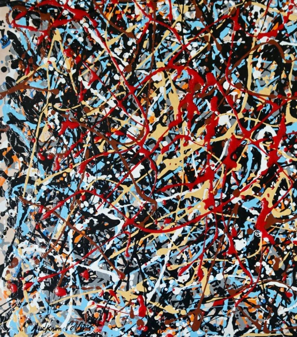 Jackson Pollock (Oil on Paper)  in the style of (1 of 3)