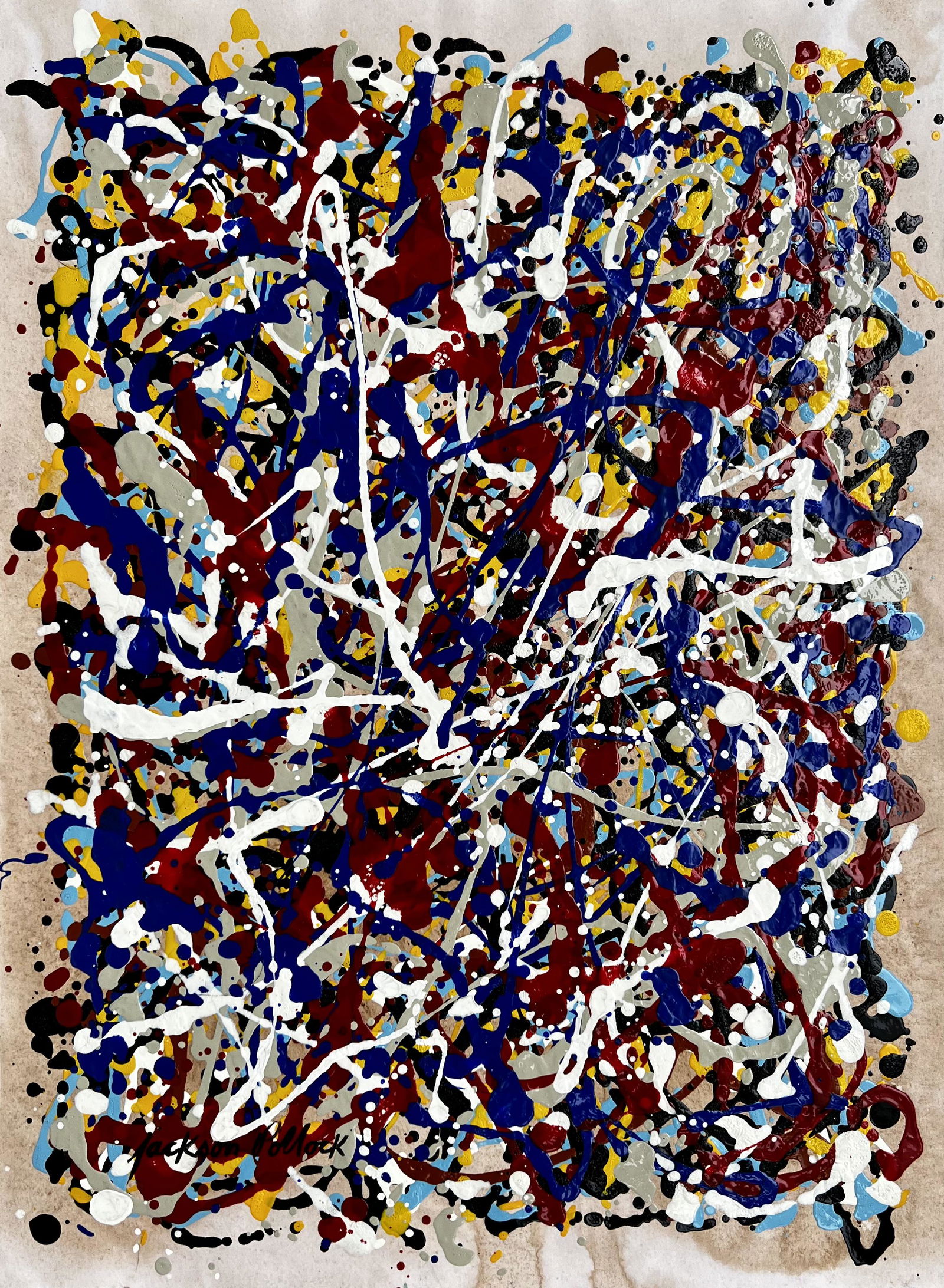 Jackson Pollock (Enamel on Paper) in the style of (1 of 3)