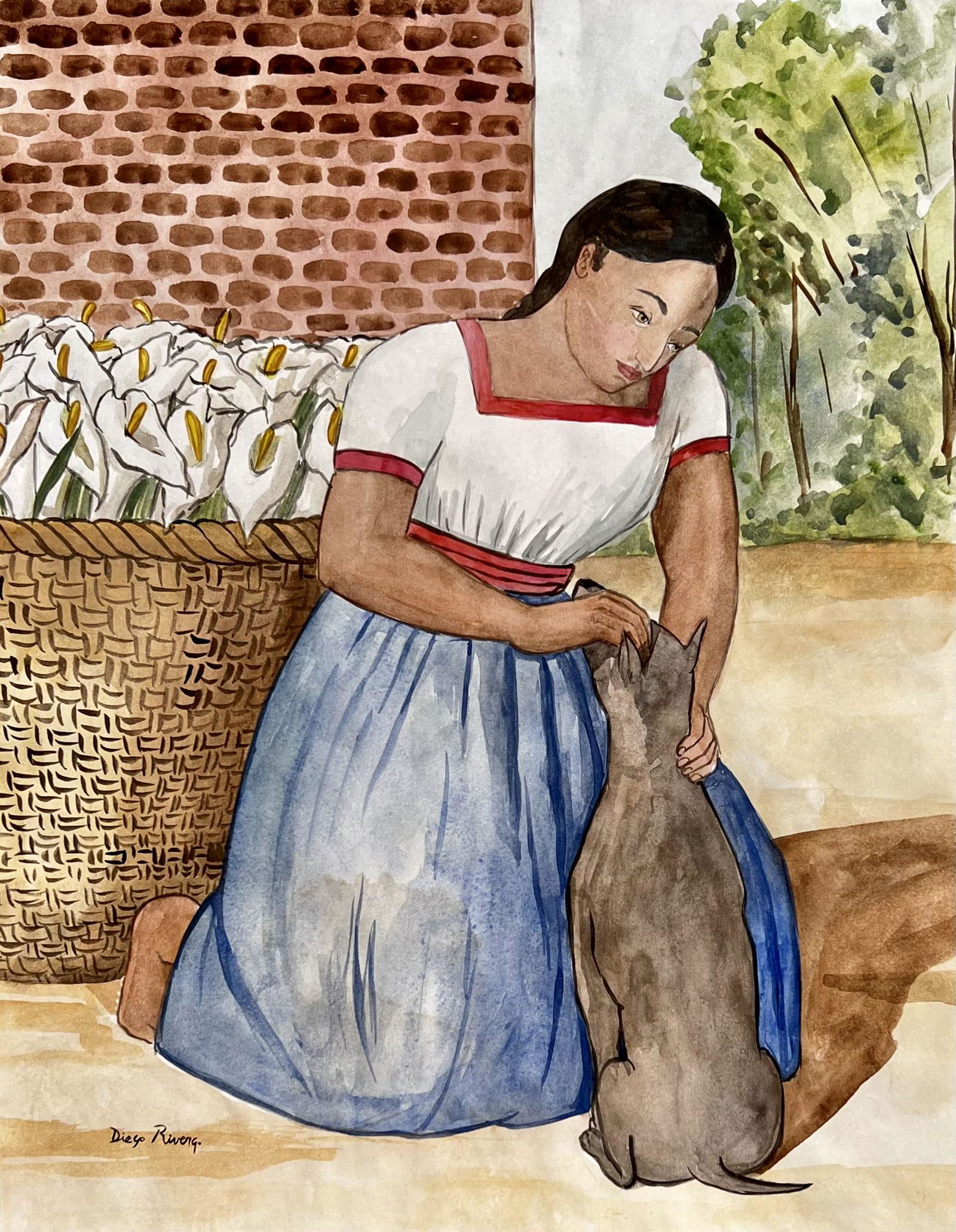 Diego Rivera (Watercolor Paper)  in the style of (1 of 3)