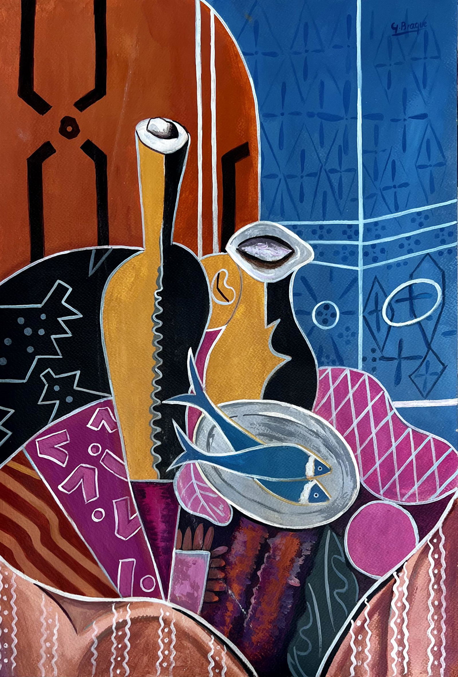 Georges Braque (Watercolor on Paper) in the style of (1 of 3)