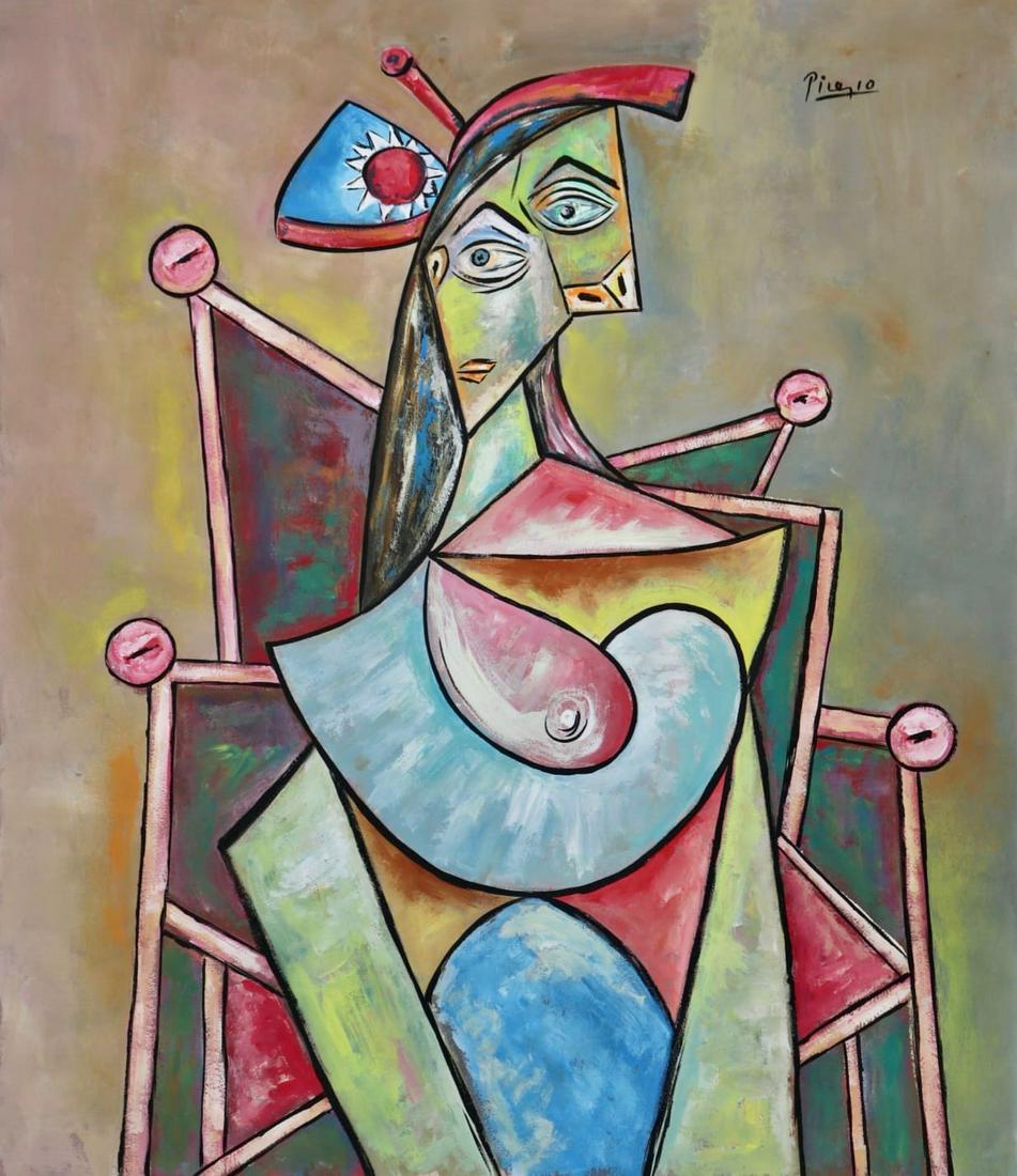 Pablo Picasso (Gouache on Paper Painting) in the style of (1 of 3)